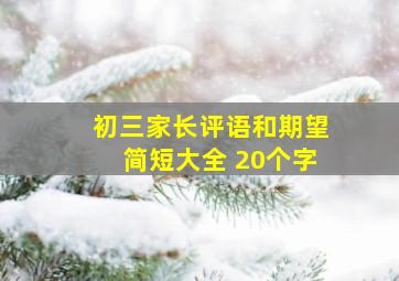 初三家长评语和期望简短大全 20个字